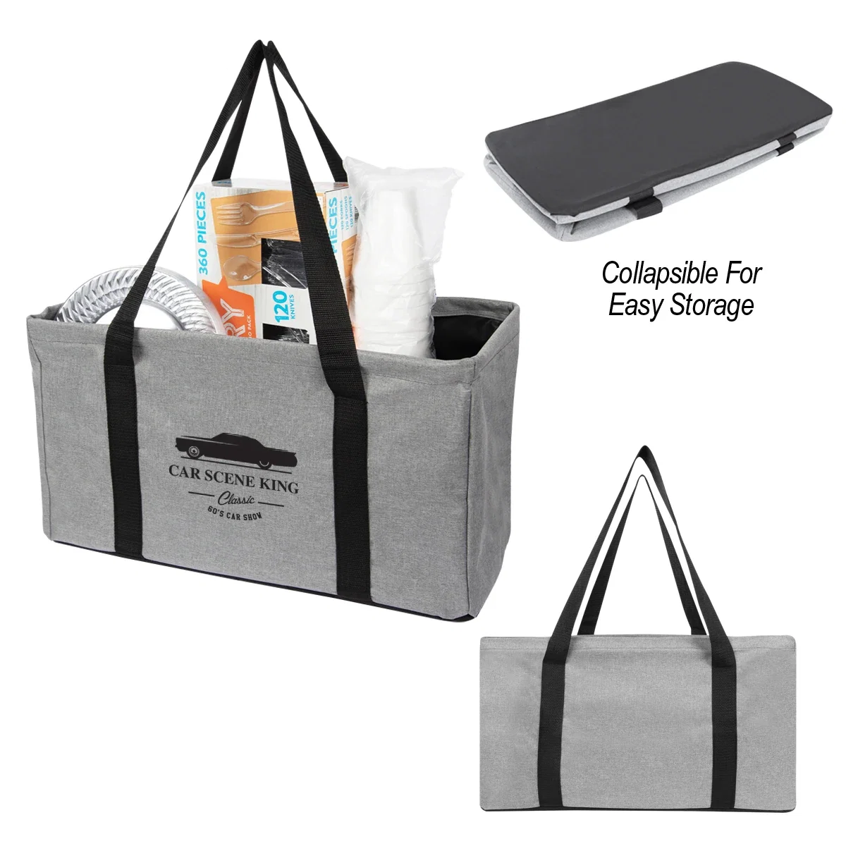 Folded-down profile of the 22-inch wide car organizer