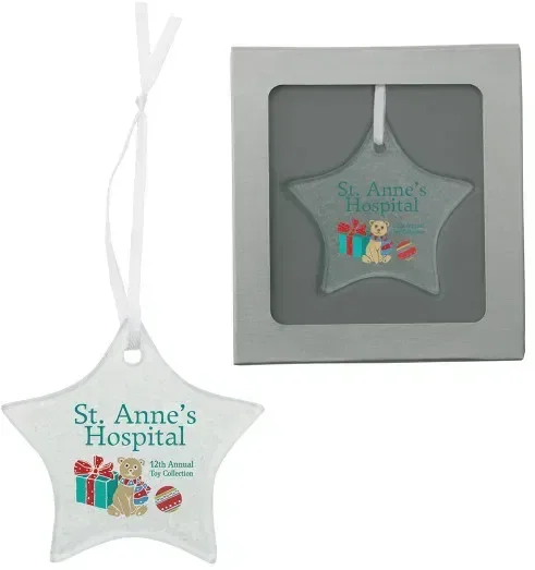 Imprinted Hammered Glass Ornament — view 2