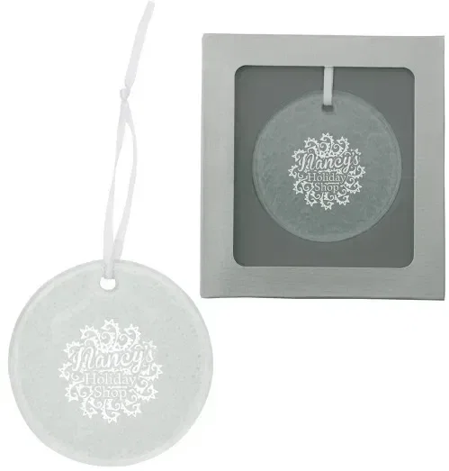 Imprinted Hammered Glass Ornament — view 4