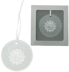 Imprinted Hammered Glass Ornament