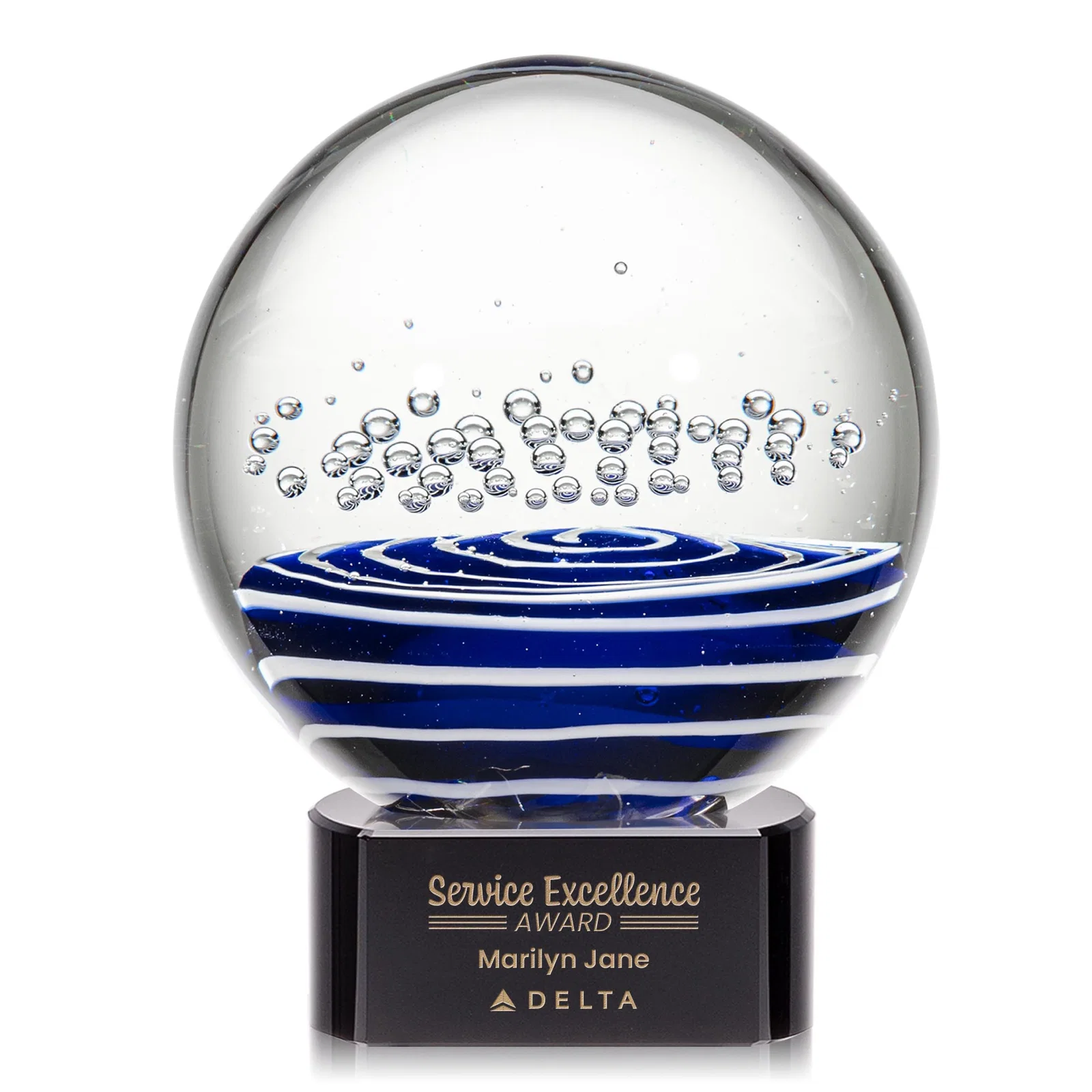 Hand-Blown Glass Award on a Rosewood-Topped Base — view 17