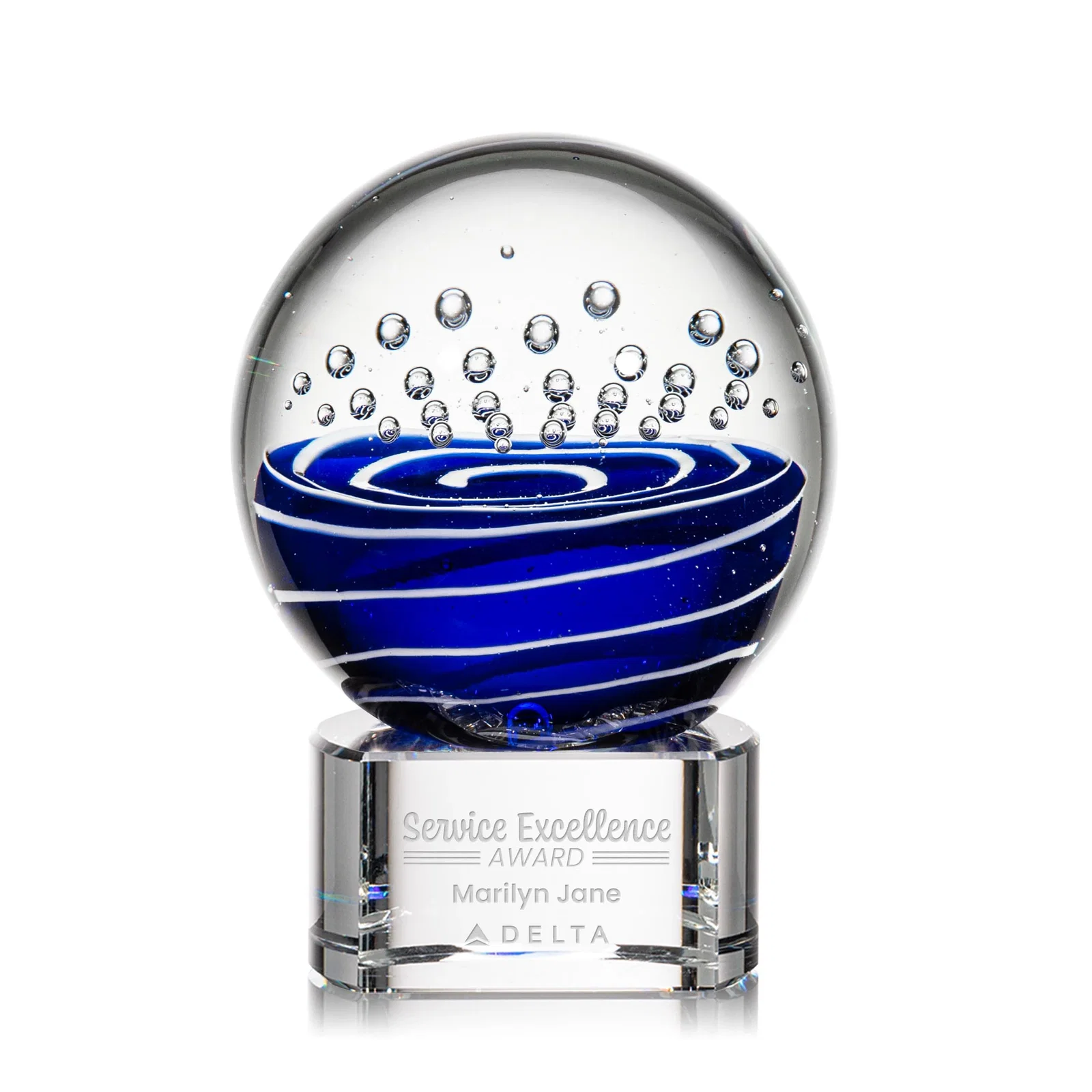 Hand-Blown Glass Award on a Rosewood-Topped Base — view 21