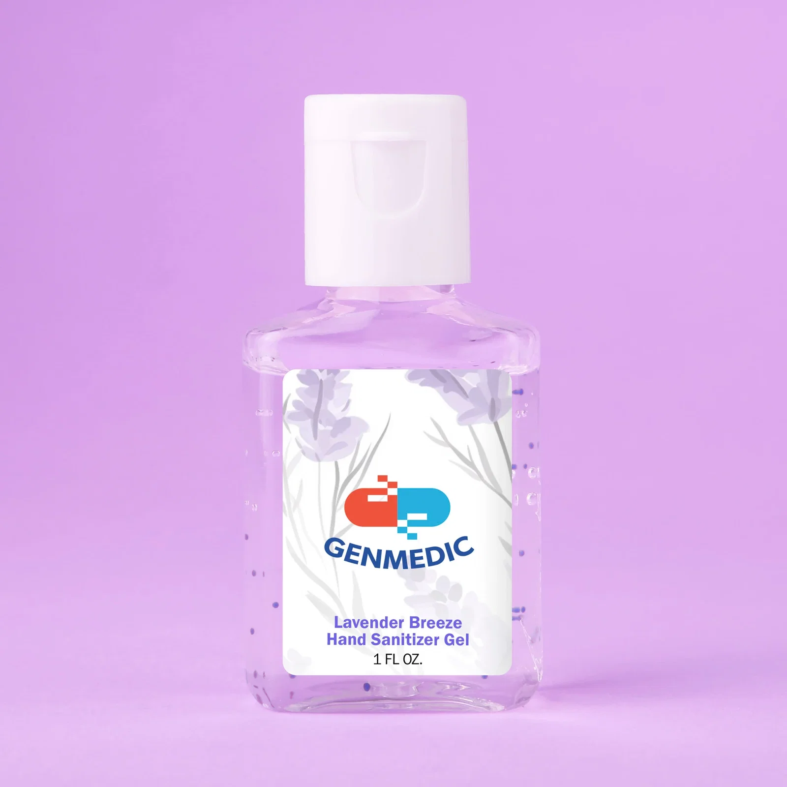 Hand Sanitizer Gel With Moisture Beads: 1 oz Rectangle Bottle — view 2