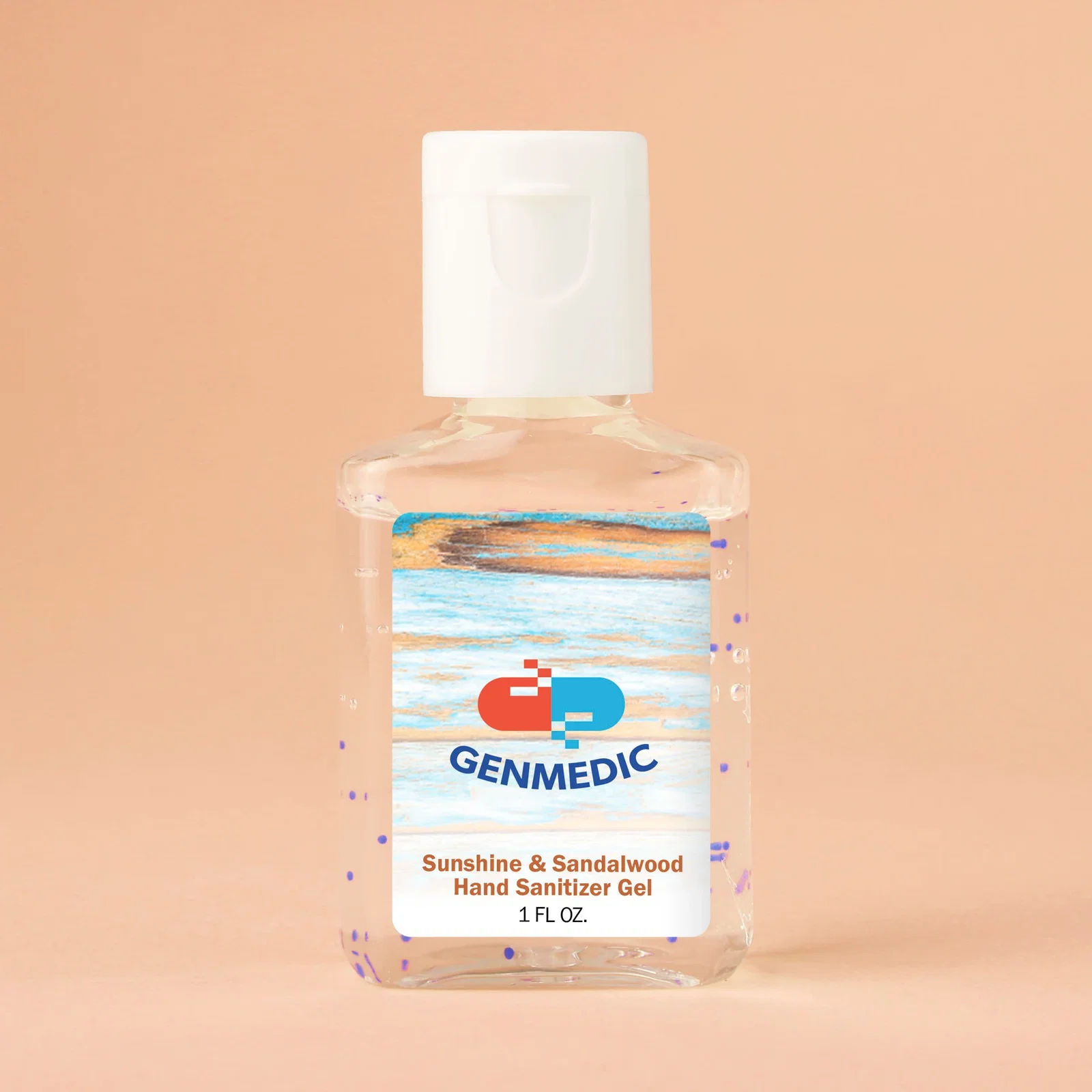 Hand Sanitizer Gel With Moisture Beads: 1 oz Rectangle Bottle — view 3