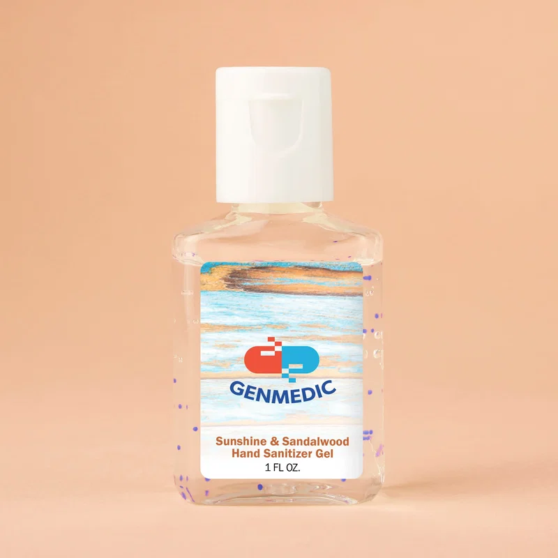 Hand Sanitizer Gel With Moisture Beads: 1 oz Rectangle Bottle — view 3