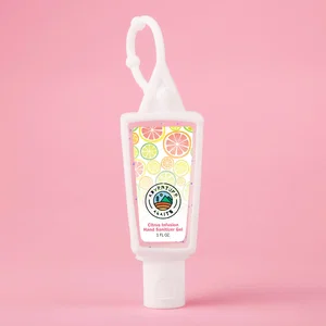 Hand Sanitizer Gel With Moisture Beads: 1 oz Triangle Bottle with Carabiner