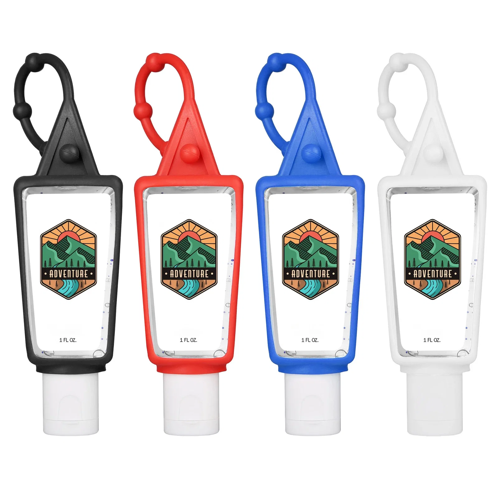 Hand Sanitizer Gel With Moisture Beads: 1 oz Triangle Bottle with Carabiner — view 5