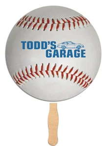 Handheld Fans — Baseball: 8" Dia & - Mini