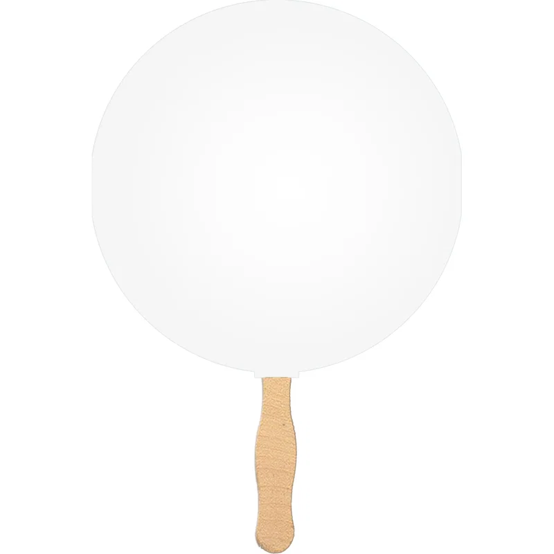 Narrow handle extending below the round fan head