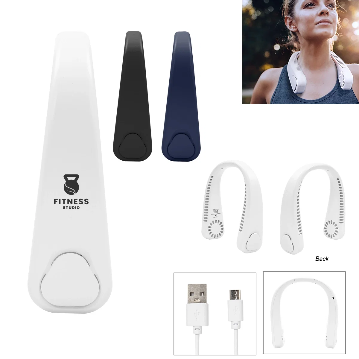 Hands-free neck fan for cooling on the move