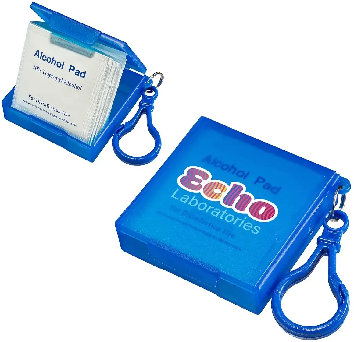 Custom Handy Pack sanitizing wipes showing individually wrapped wipes, detail view