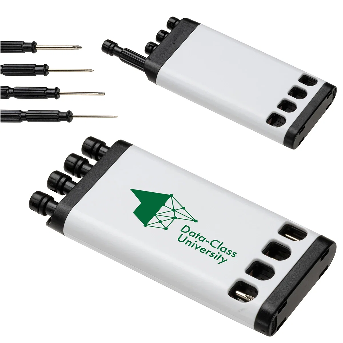 Custom Handyman Mini Screwdriver Set, front view of the branded 4-piece tool set