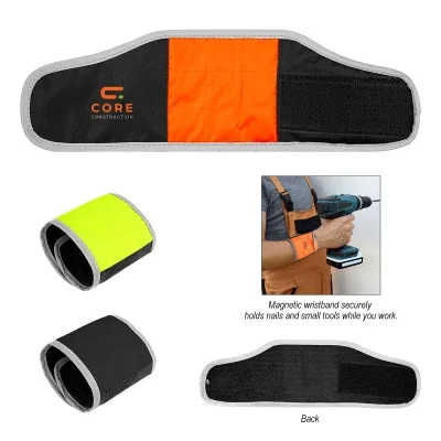 Neon orange trimmed band wrapped around a forearm