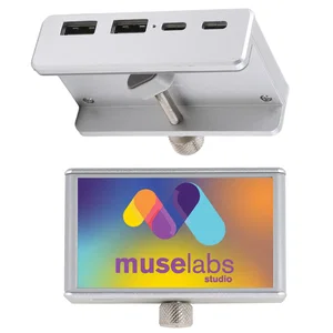 Aluminum Desktop USB Hub with USB-A and USB-C Ports