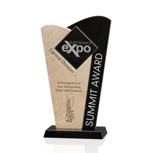 Starfire Crystal Award Framed in Granite Front and Back