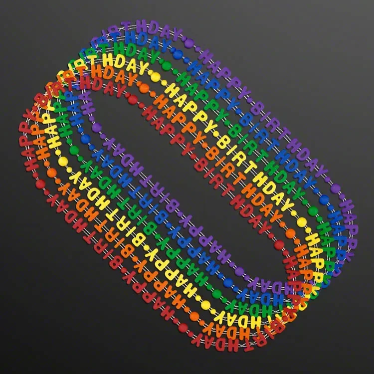 Happy Birthday Party Beads Necklaces (NON-Light Up) — view 3