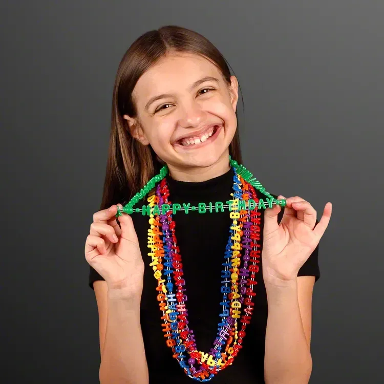 Happy Birthday Party Beads Necklaces (NON-Light Up) — view 4