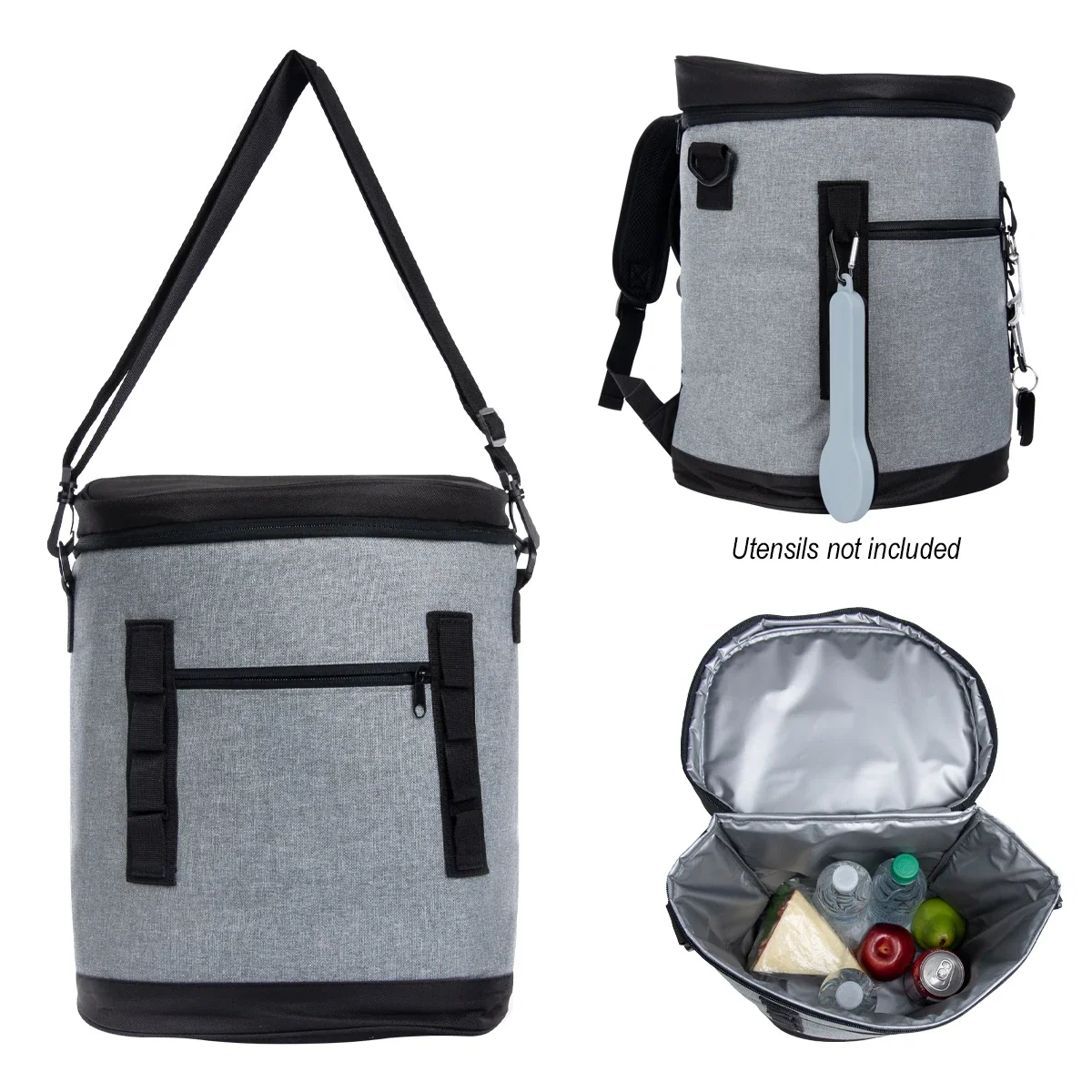 Pack depth and the front pocket seen from the side