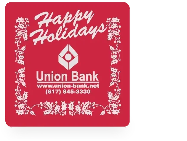 Happy Holidays Stock Jar Opener. Square rubber jar opener with holiday imprint for client gift mailings