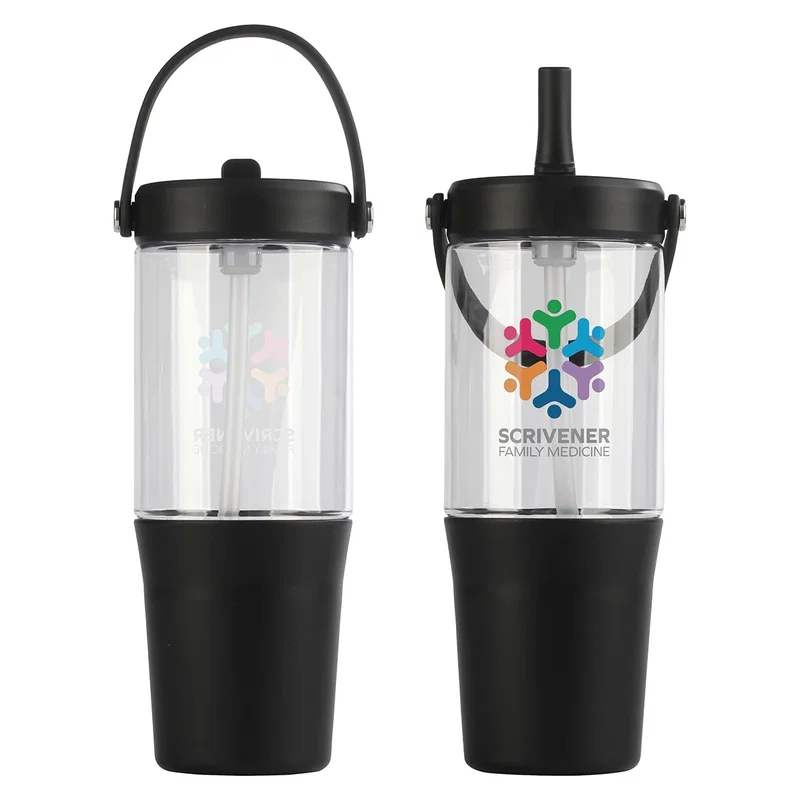 Side profile of the custom Harbor 40 oz Tumbler with straw