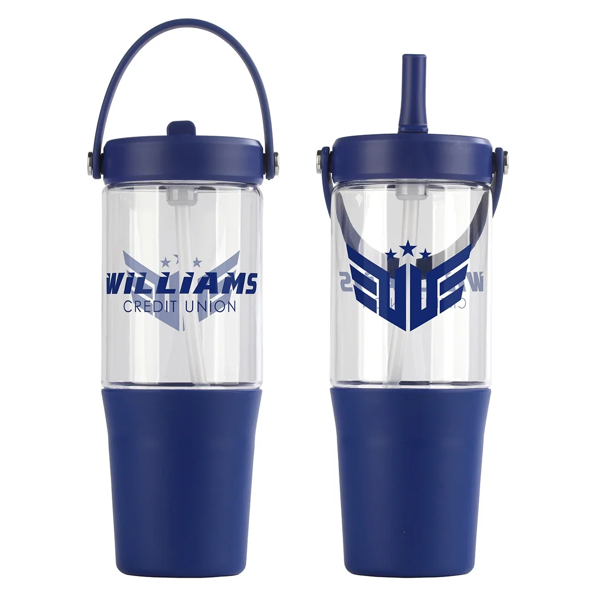 Close-up of the custom Harbor Tumbler's logo imprint area