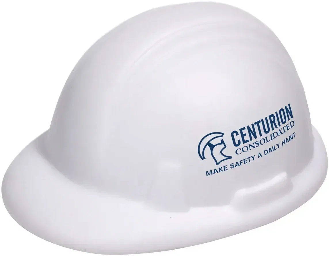 Hard Hat Stress Reliever color option view, branded work-helmet squeeze toy for custom logo safety programs