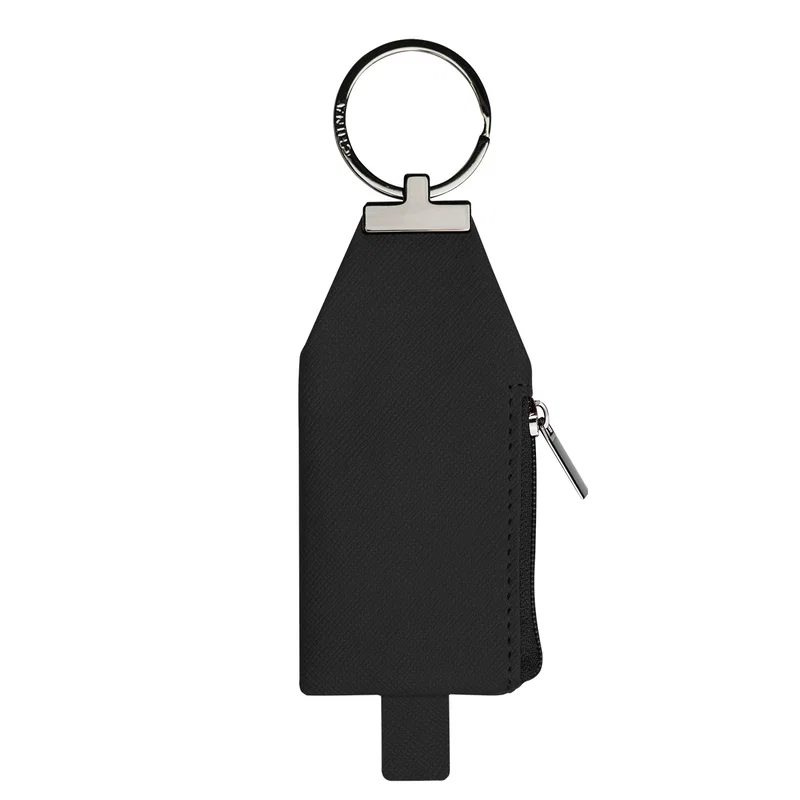 Keys attached to the two inch wide leatherette accessory