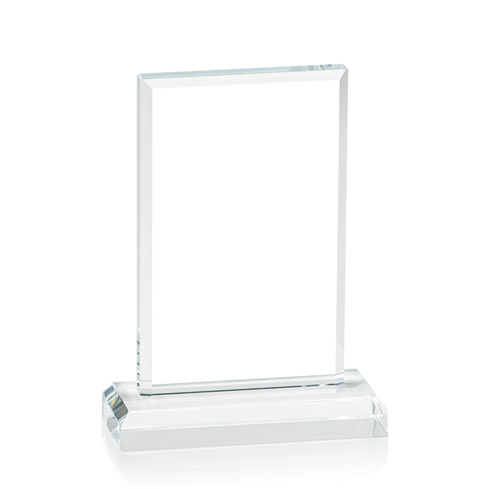 Custom Miniature Optical Crystal Award Cut from One Solid Block, desk awards for volunteer appreciation