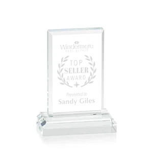 Miniature Optical Crystal Award Cut from One Solid Block
