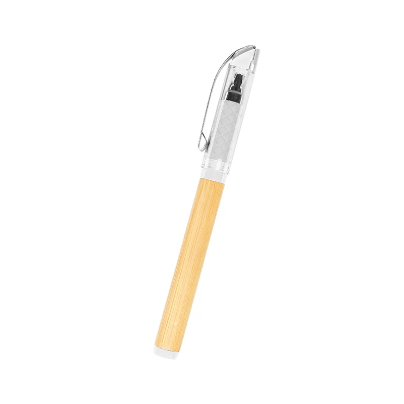 Pen balanced between two fingers to show weight