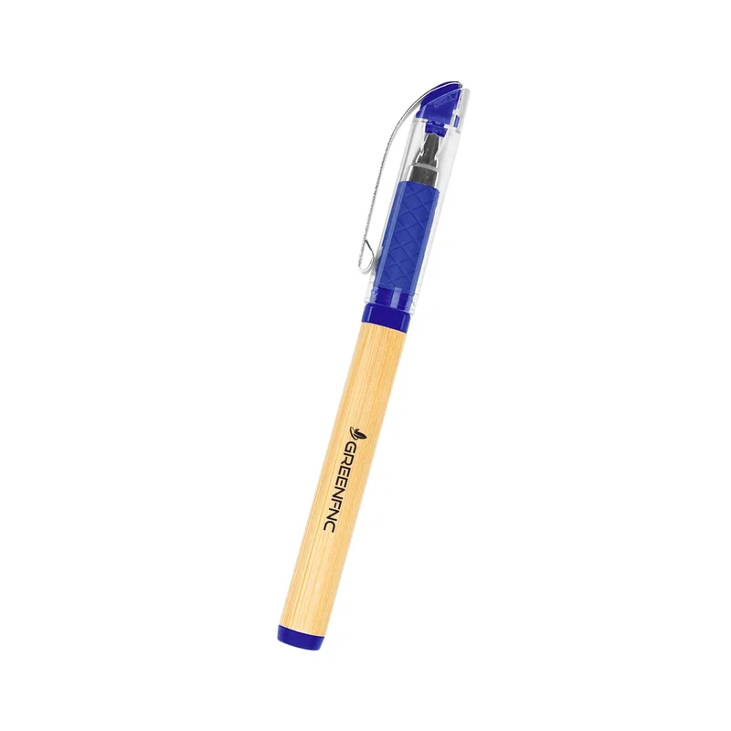 Red trimmed pen angled toward the camera