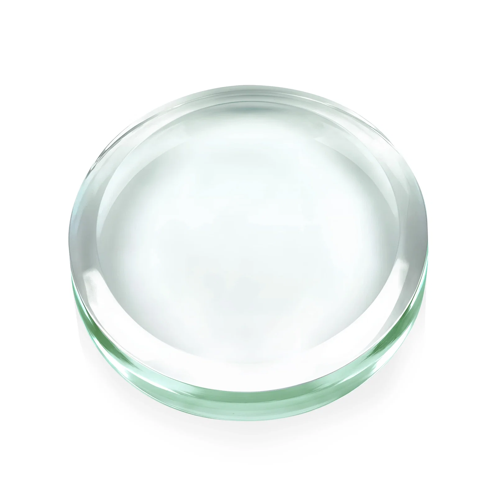 Custom Round Jade Glass Paperweight, 3.5" x 0.625" with Domed Top, company anniversary gift for sales achievement awards