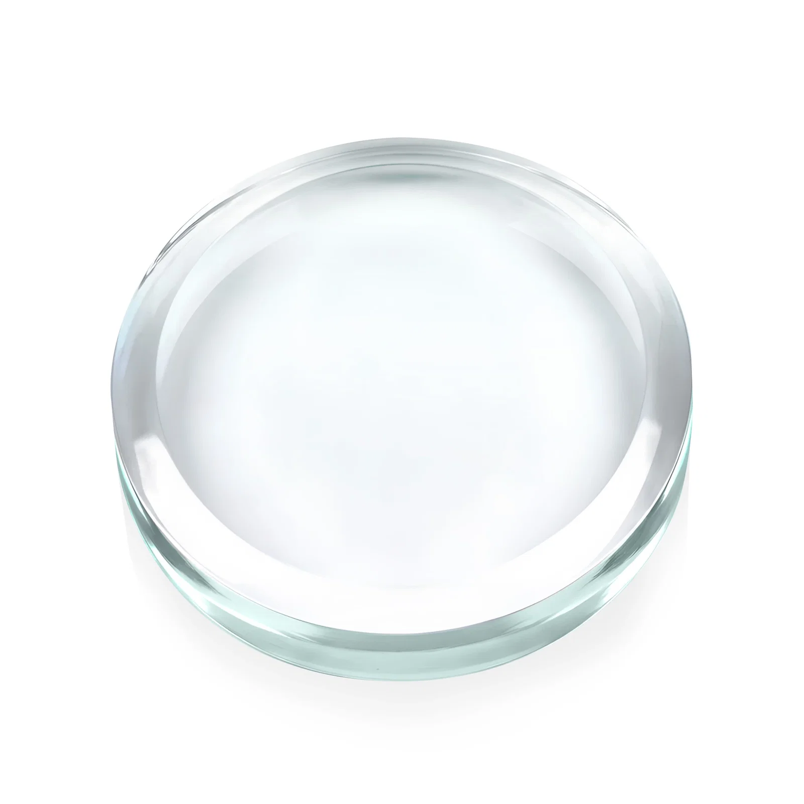 Custom Round Starfire Crystal Paperweight, 3.5" x 0.625" with Domed Top, company anniversary gift for team milestone celebrations