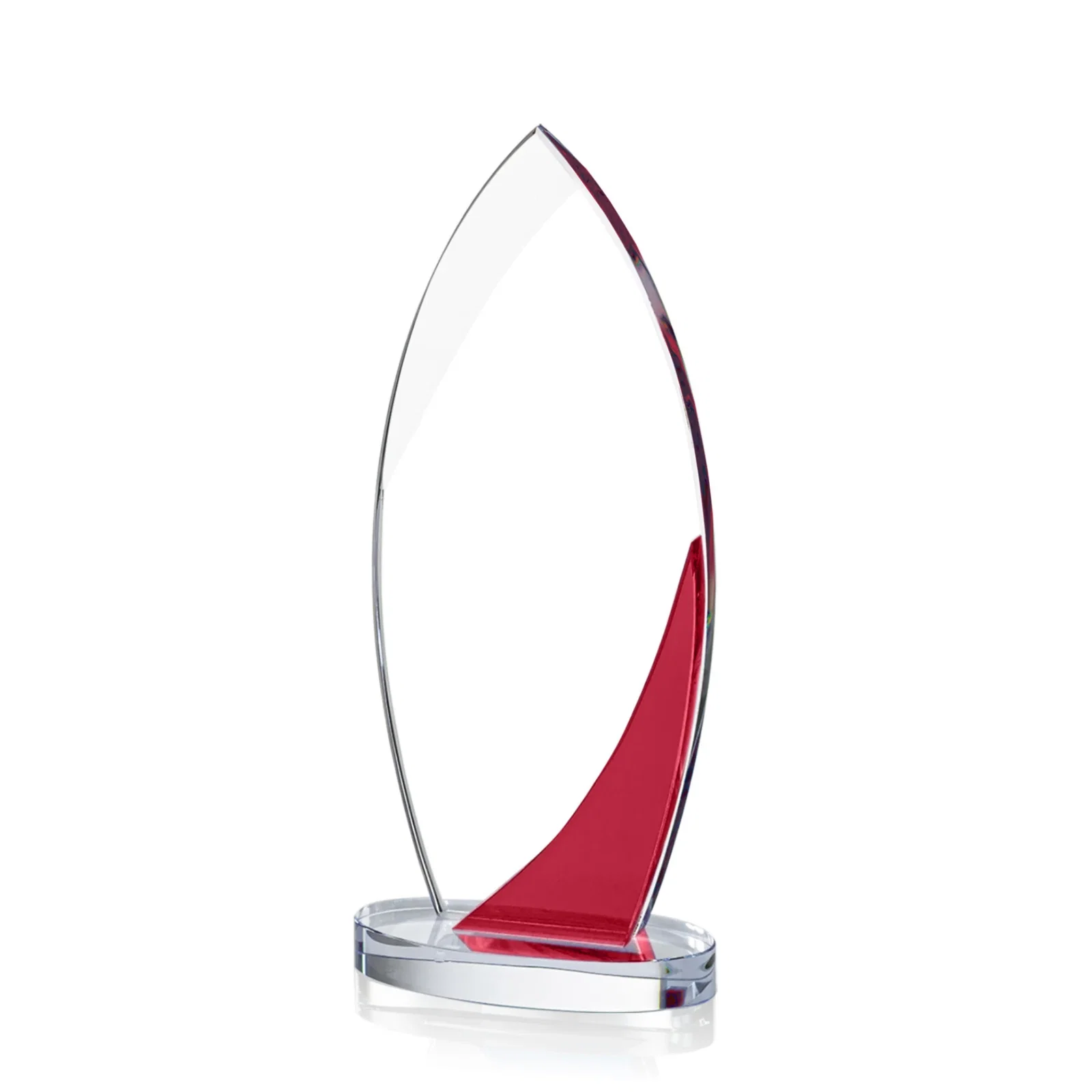 Personalized Optical Crystal Arch Award, Surfboard Silhouette With Sapphire, awards for sales achievement awards