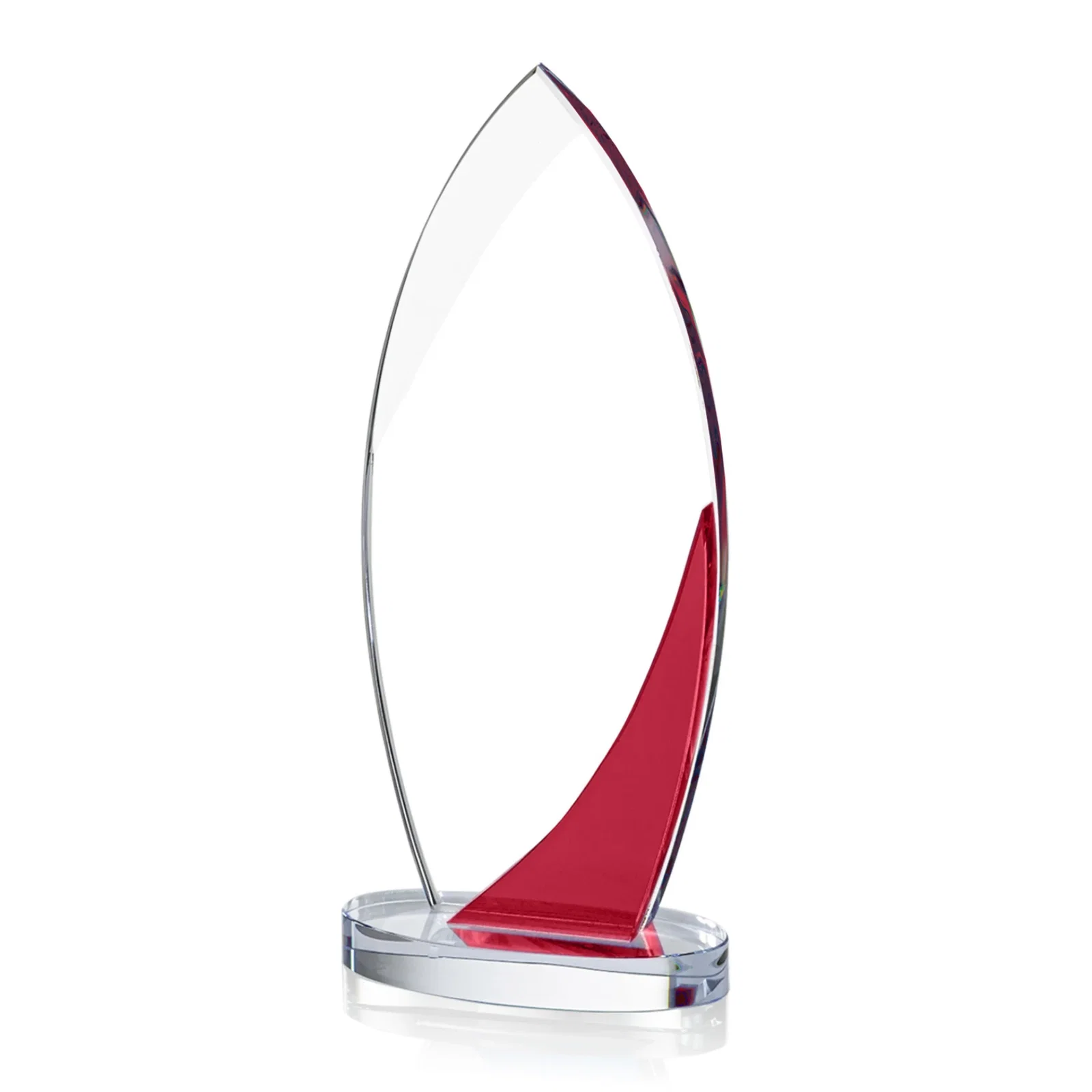 Personalized Optical Crystal Arch Award, Surfboard Silhouette With Sapphire, awards for retirement presentations