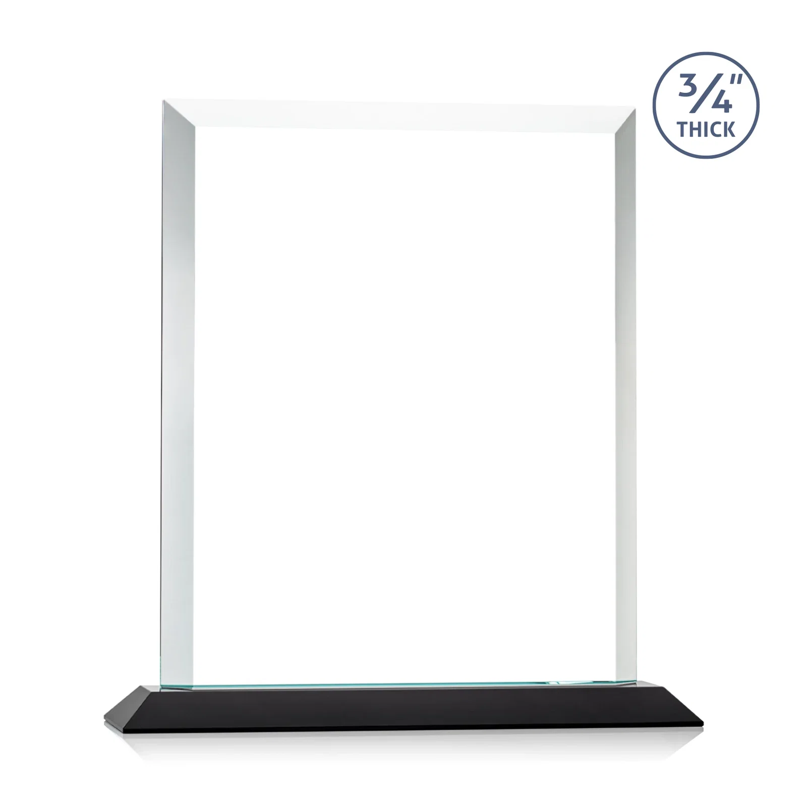 Custom printed Three-Quarter-Inch Starfire Rectangle with Bevel-Framed Window, awards for sales achievement awards