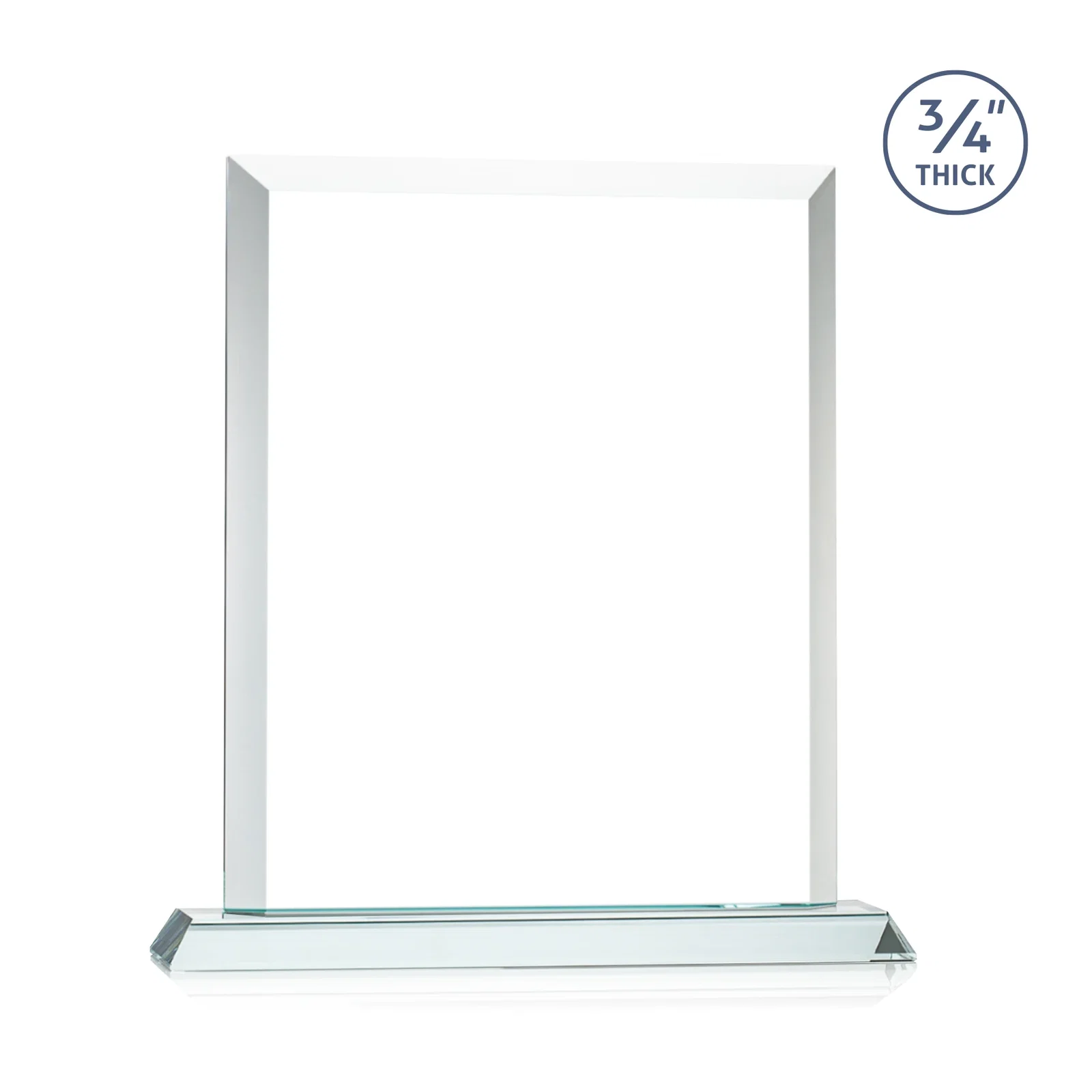 Custom printed Three-Quarter-Inch Starfire Rectangle with Bevel-Framed Window, awards for donor appreciation