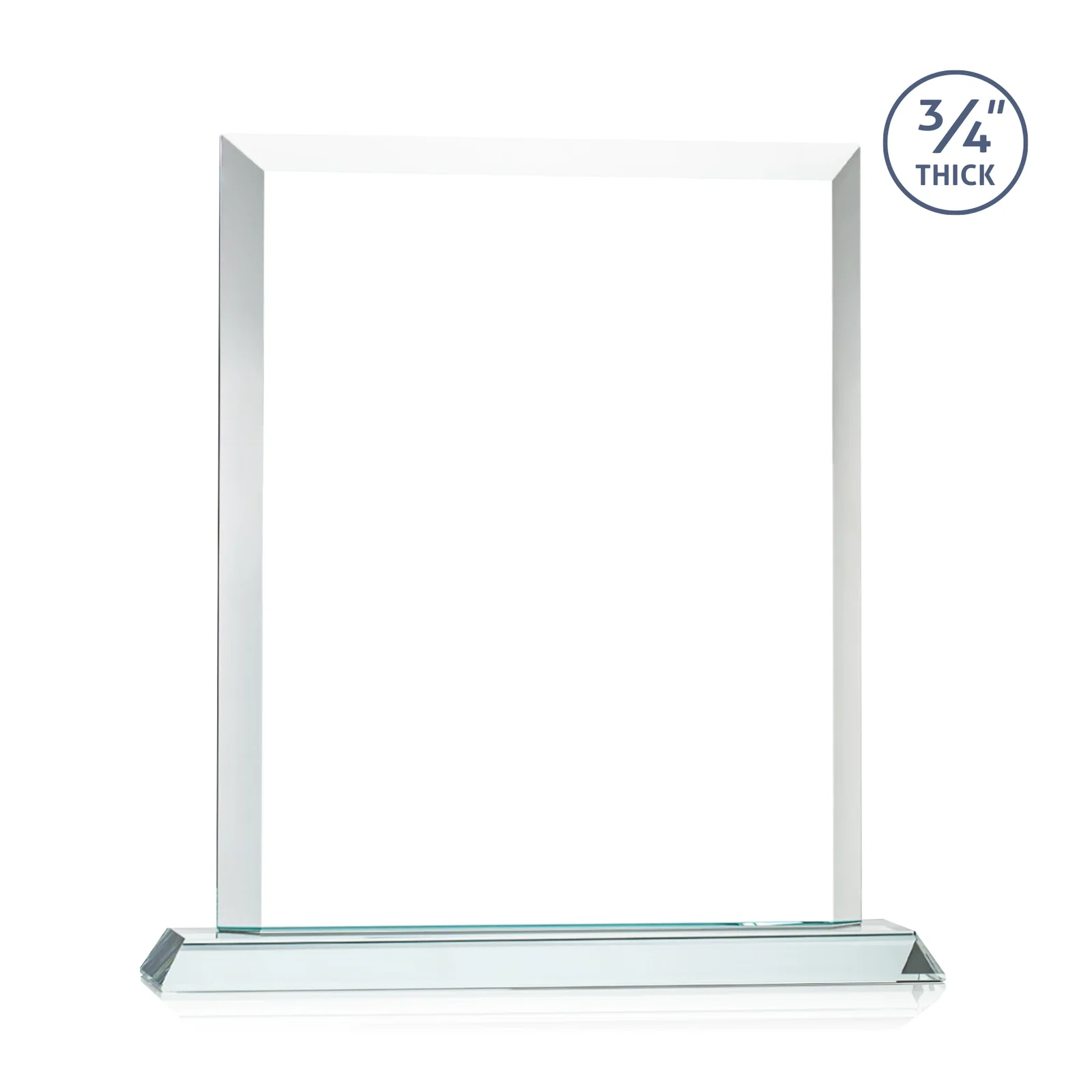Custom printed Three-Quarter-Inch Starfire Rectangle with Bevel-Framed Window, awards for graduation ceremonies