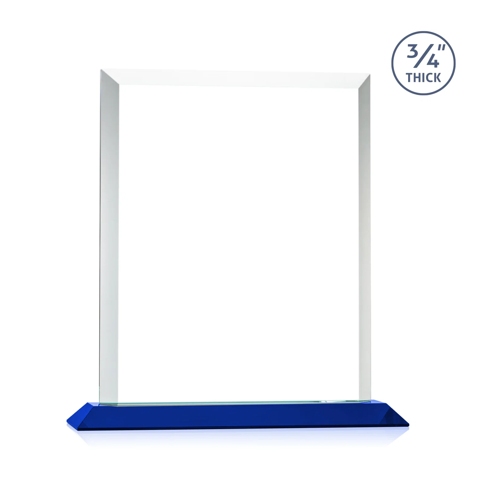Custom printed Three-Quarter-Inch Starfire Rectangle with Bevel-Framed Window, awards for dealer and partner awards