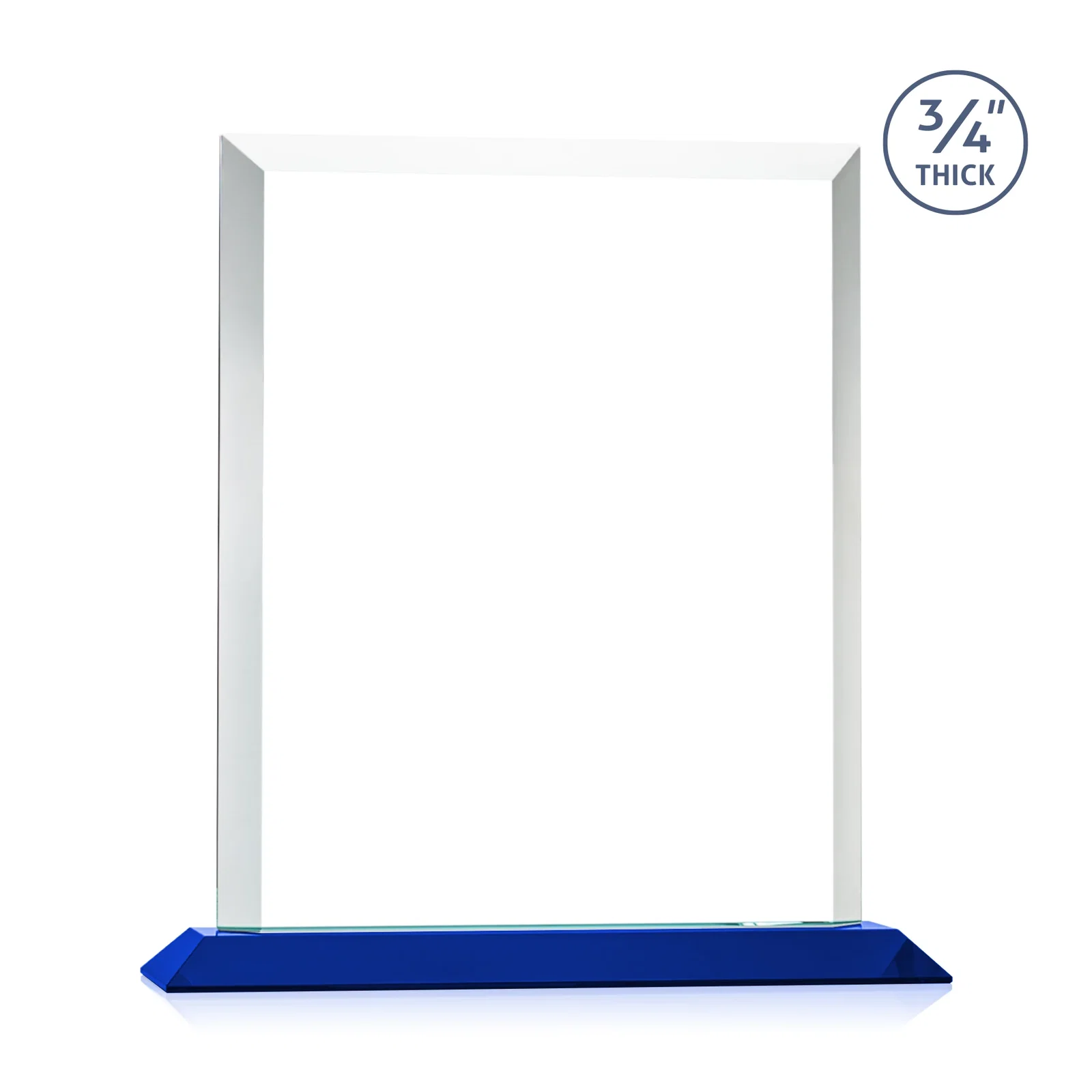 Custom printed Three-Quarter-Inch Starfire Rectangle with Bevel-Framed Window, awards for company anniversary events