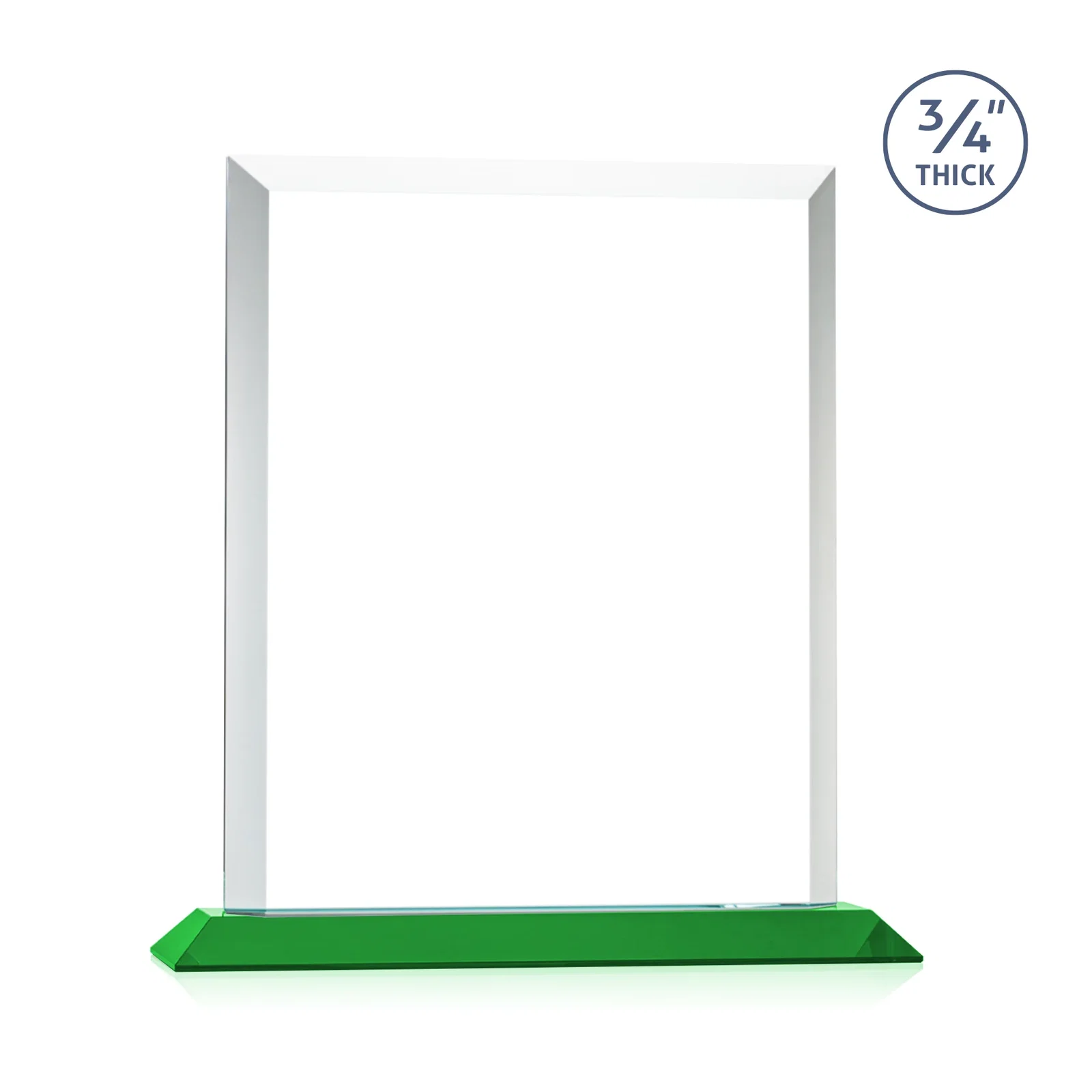 Customized Three-Quarter-Inch Starfire Rectangle with Bevel-Framed Window, awards for service anniversary gifts
