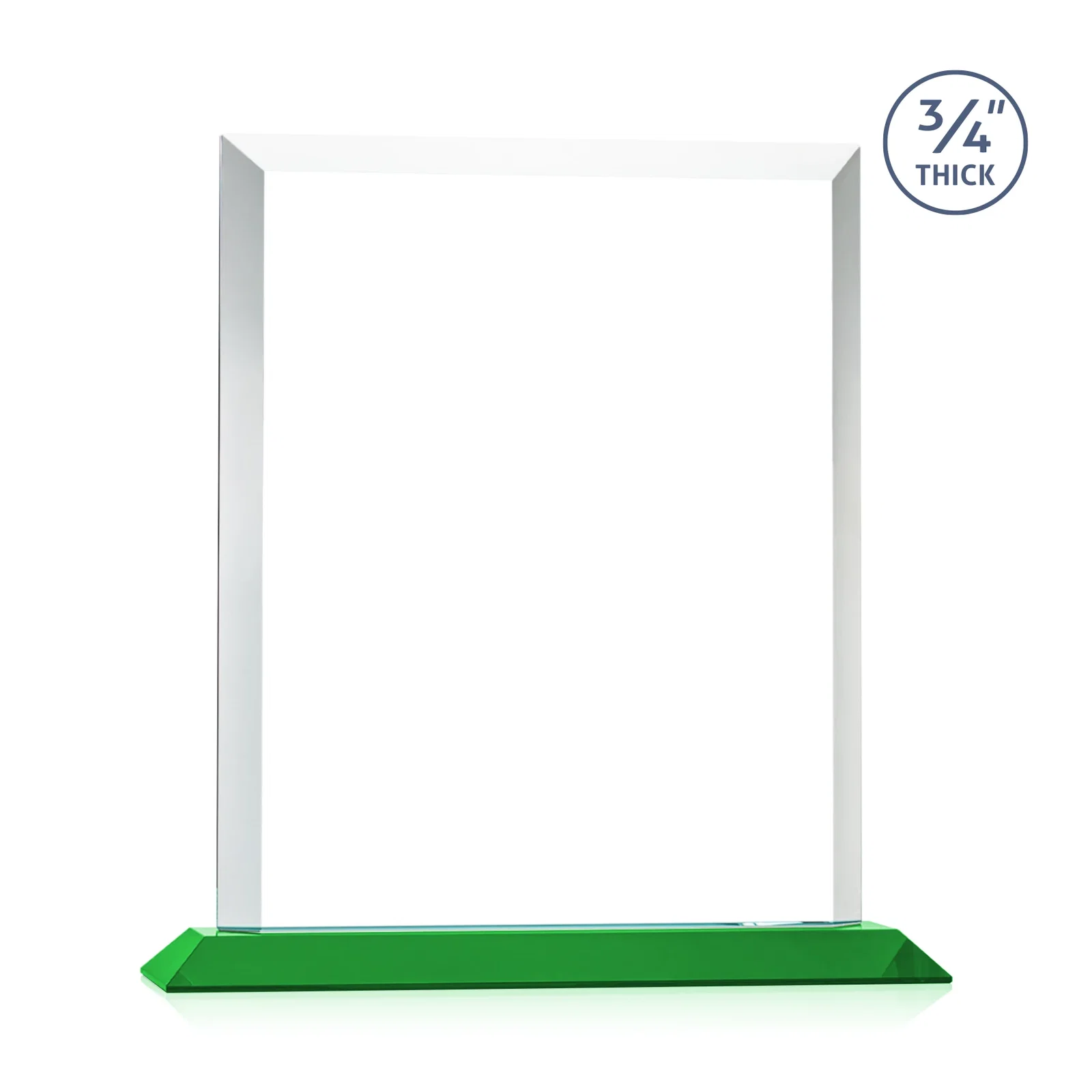 Customized Three-Quarter-Inch Starfire Rectangle with Bevel-Framed Window, awards for sales achievement awards