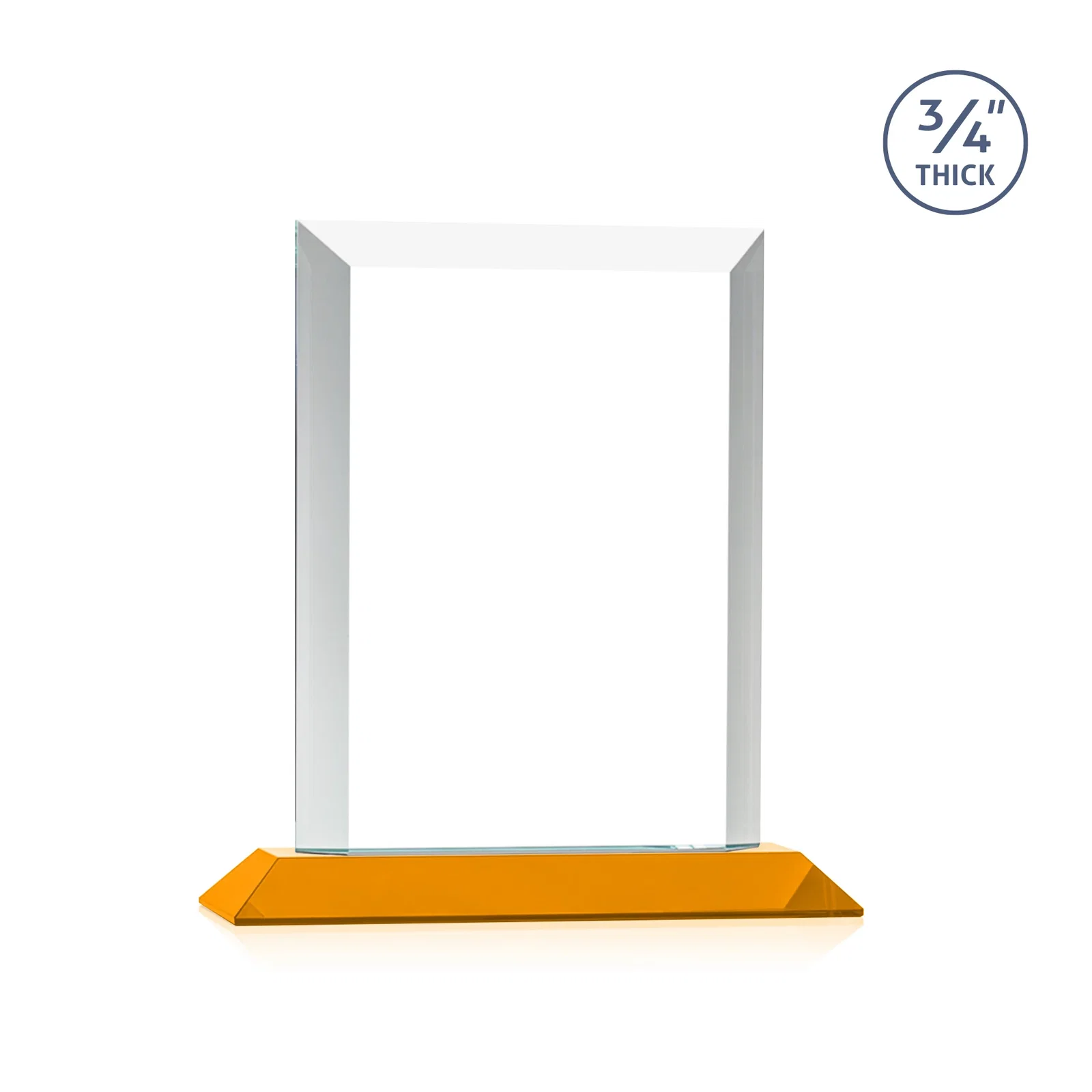 Customized Three-Quarter-Inch Starfire Rectangle with Bevel-Framed Window, awards for retirement presentations