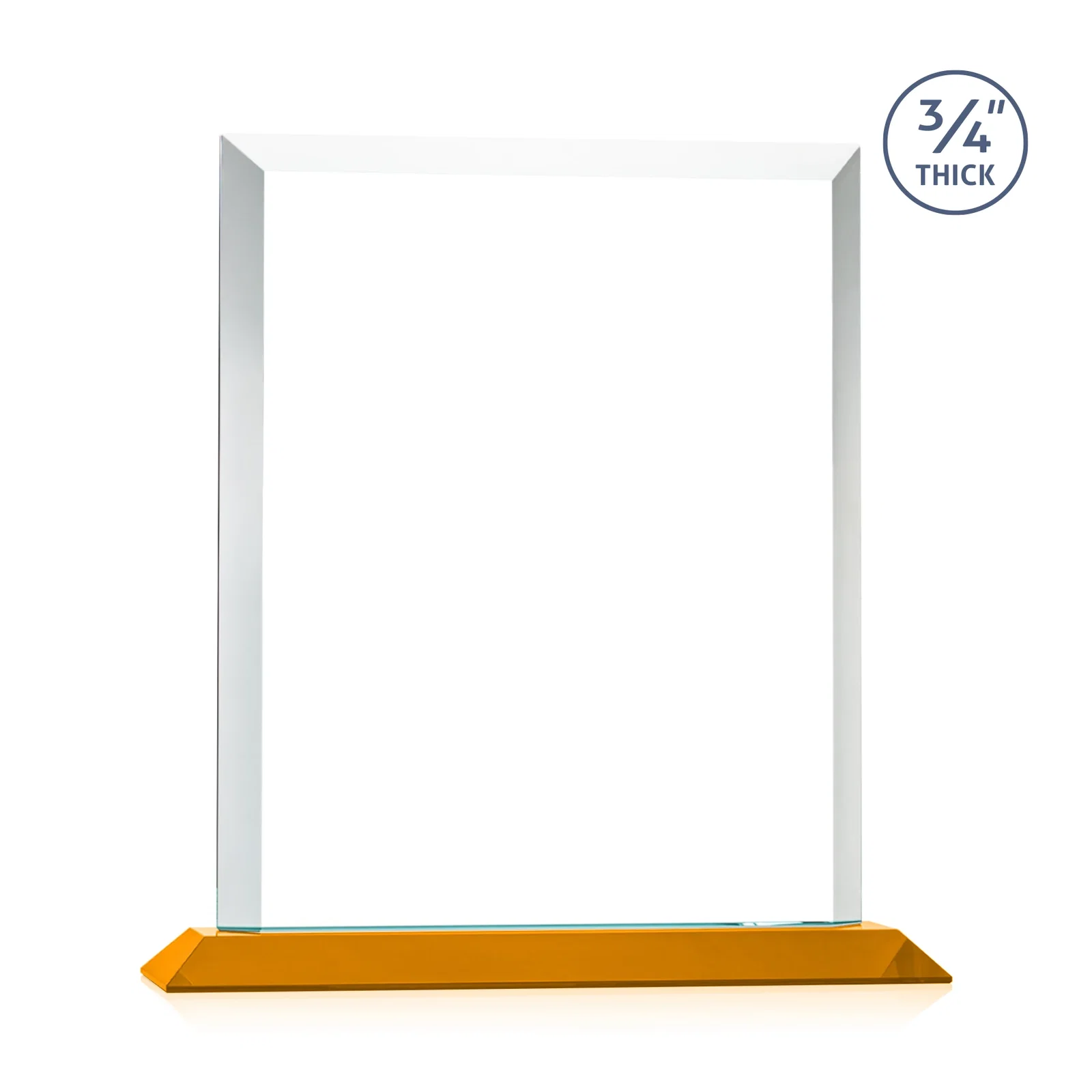 Customized Three-Quarter-Inch Starfire Rectangle with Bevel-Framed Window, awards for graduation ceremonies