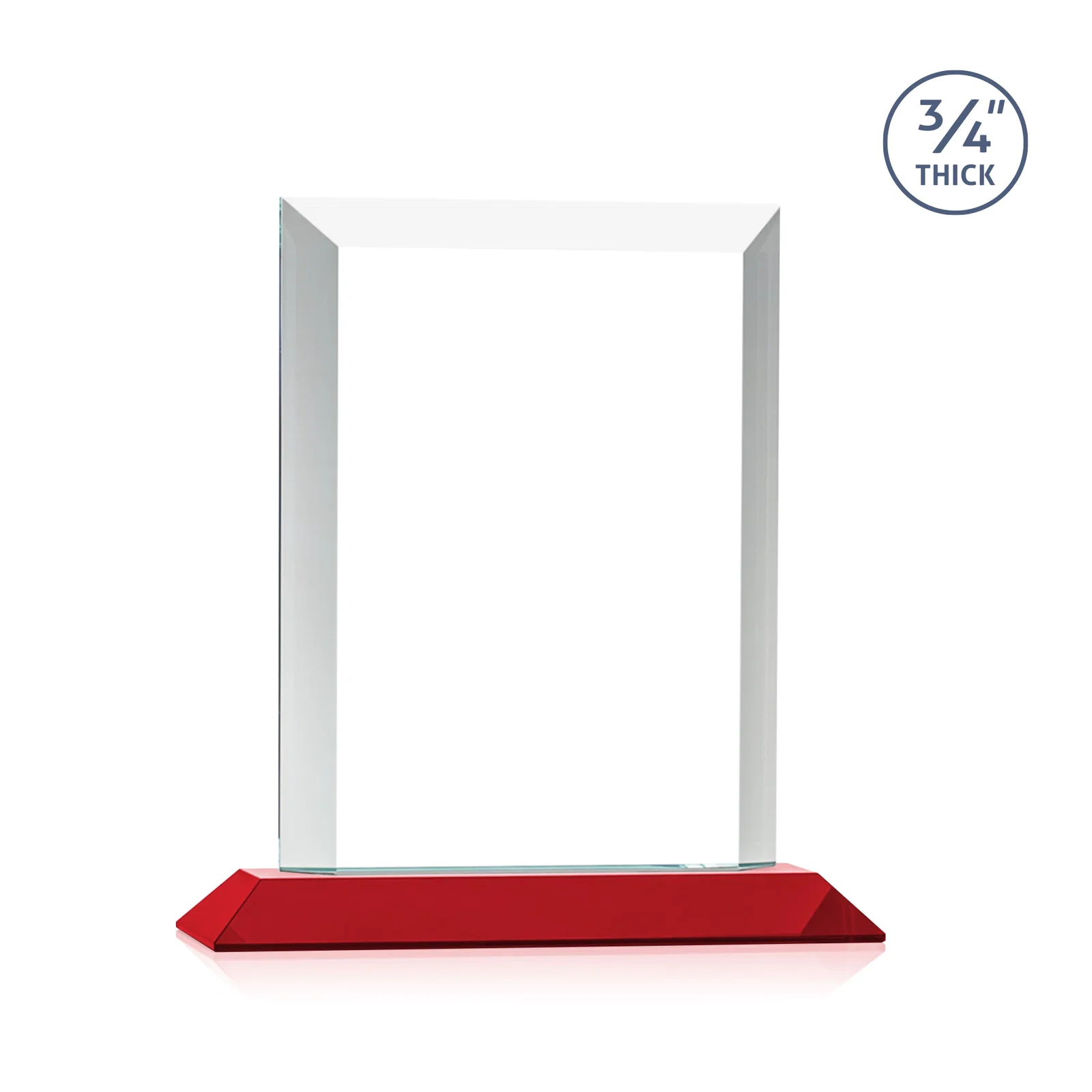 Customized Three-Quarter-Inch Starfire Rectangle with Bevel-Framed Window, awards for volunteer appreciation
