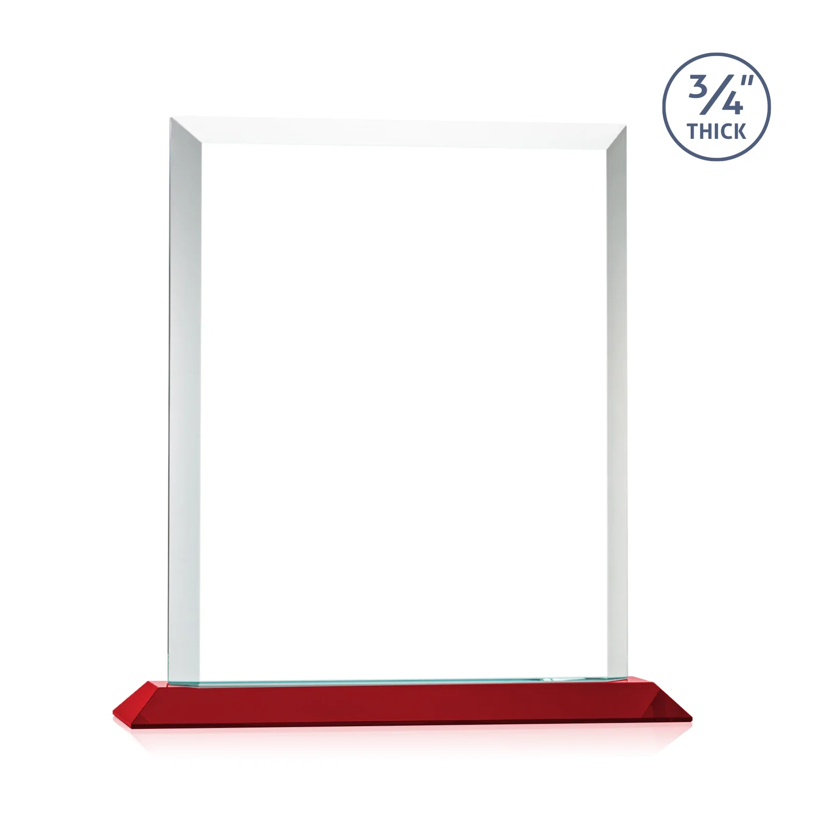 Customized Three-Quarter-Inch Starfire Rectangle with Bevel-Framed Window, awards for dealer and partner awards