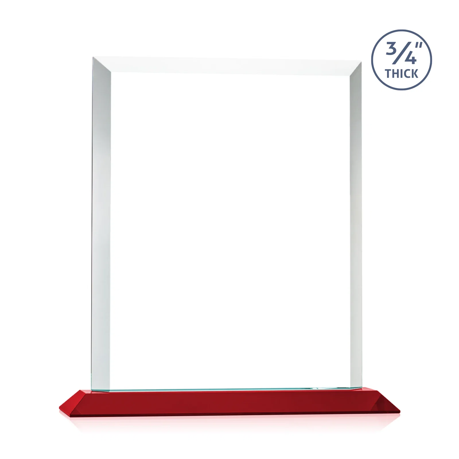 Customized Three-Quarter-Inch Starfire Rectangle with Bevel-Framed Window, awards for company anniversary events