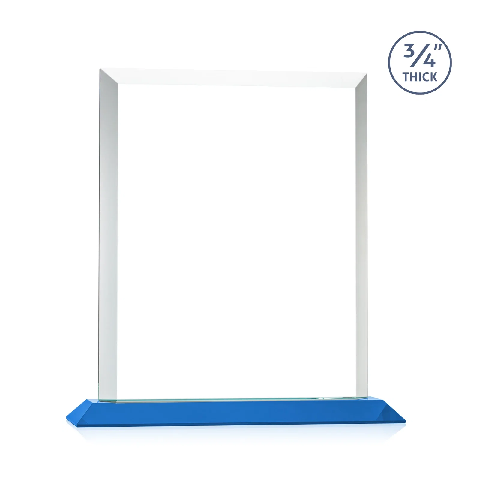 Custom engraved Three-Quarter-Inch Starfire Rectangle with Bevel-Framed Window, awards for service anniversary gifts