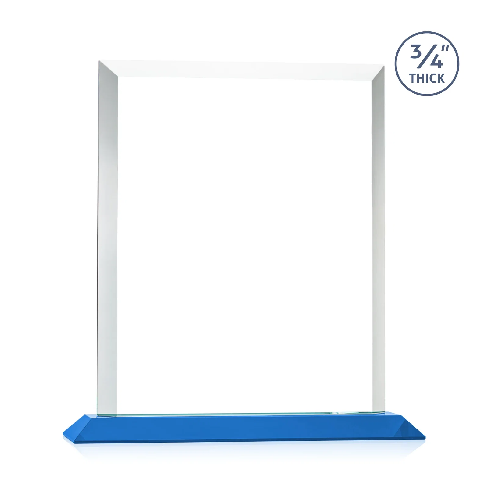 Custom engraved Three-Quarter-Inch Starfire Rectangle with Bevel-Framed Window, awards for sales achievement awards