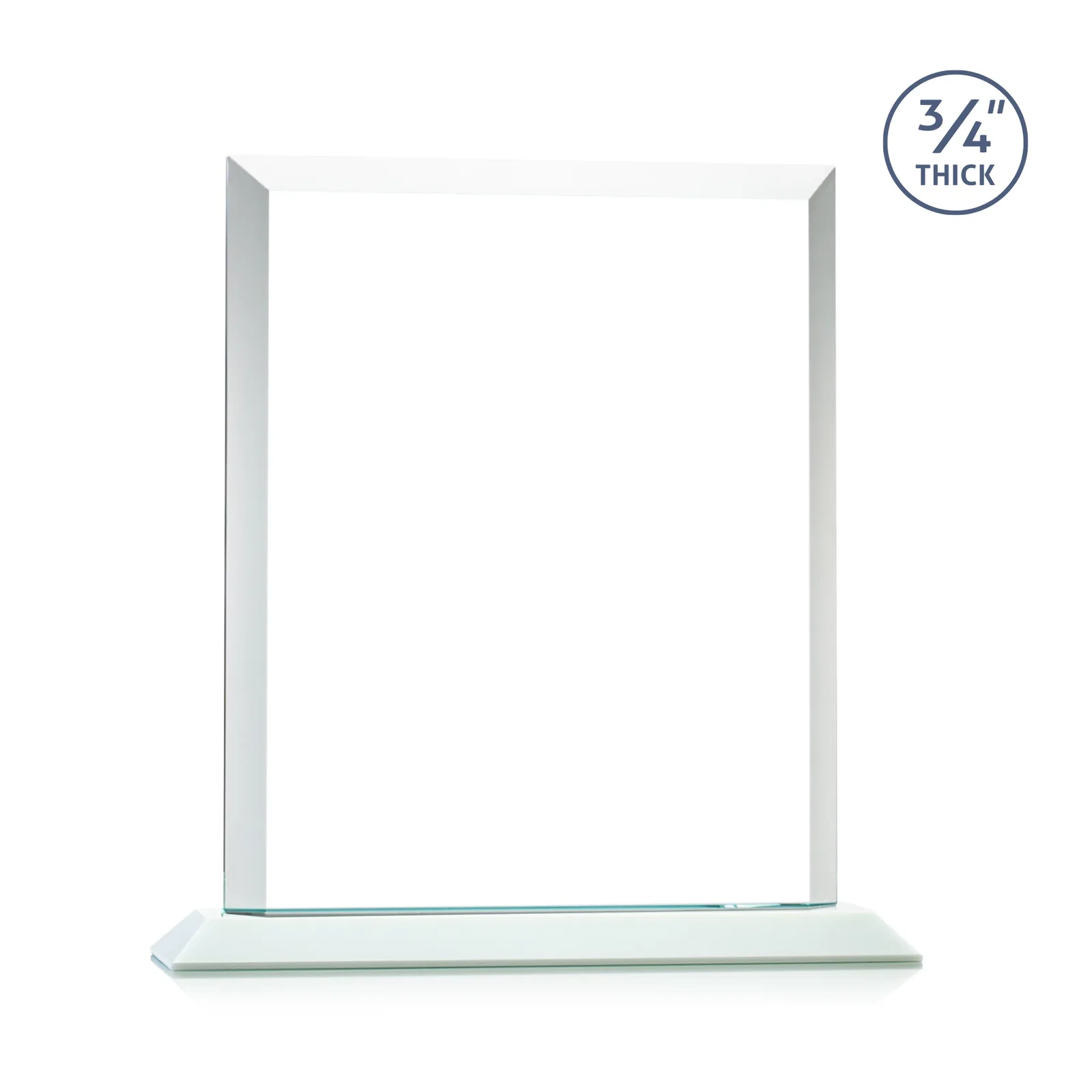 Custom engraved Three-Quarter-Inch Starfire Rectangle with Bevel-Framed Window, awards for donor appreciation